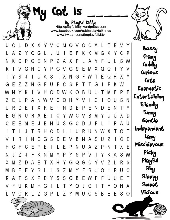 My Cat Is Word Search